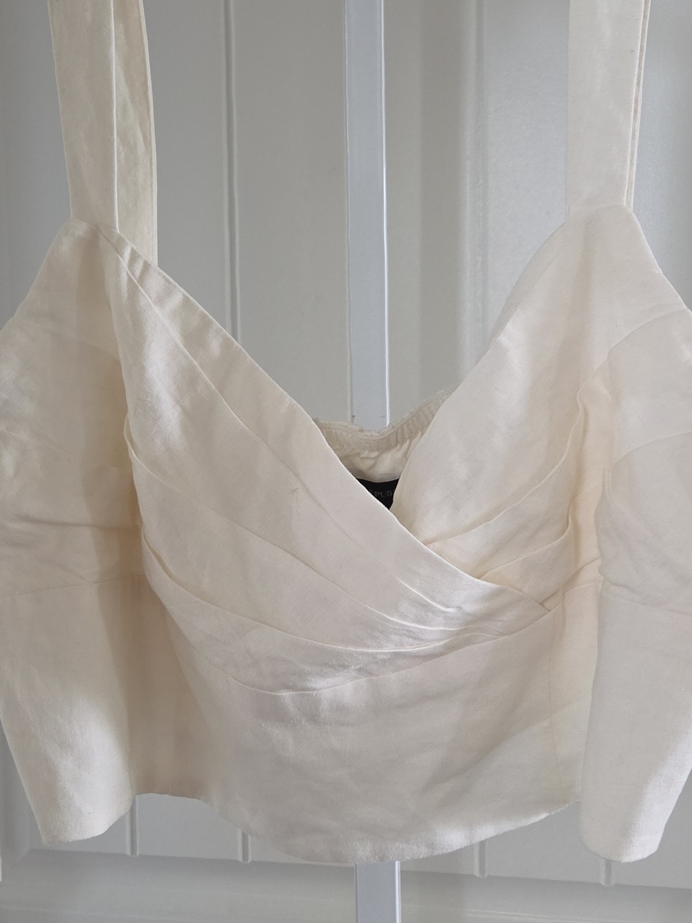 Banana Republic Cream Draped Crop Top